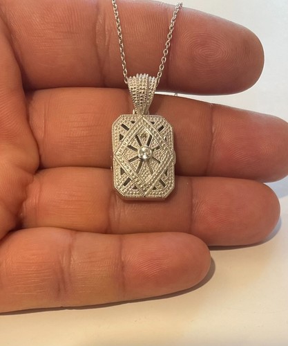 Double square locket necklace - double,