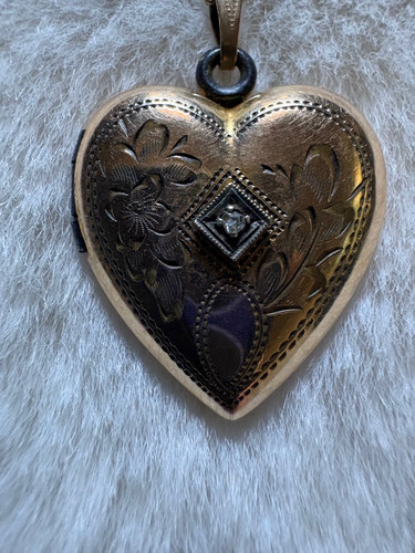 Vintage childs engraved heart - vintage,